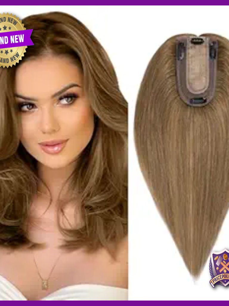 Real Human Hair Topper No Bangs 8 Inch Volume For Thinning Hair